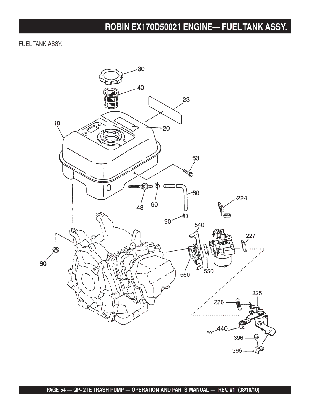 Multiquip Qp-2TE manual Robin EX170D50021 ENGINE- Fueltank Assy 