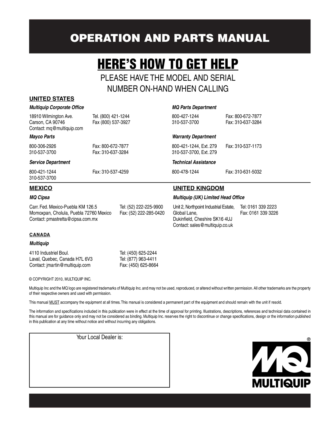 Multiquip Qp-2TE manual HERE’S HOW to GET Help 