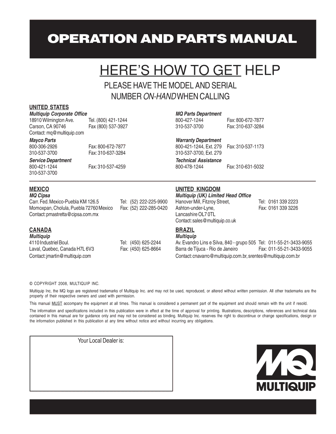 Multiquip qp-402h manual Heres HOW to GET Help 