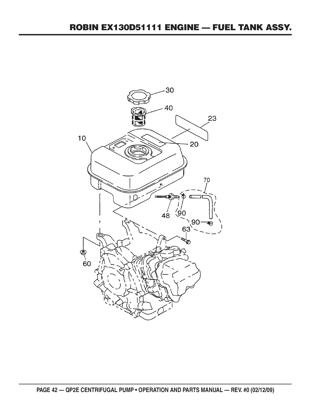 Multiquip QP2E manual Robin EX130D51111 Engine Fuel Tank Assy 
