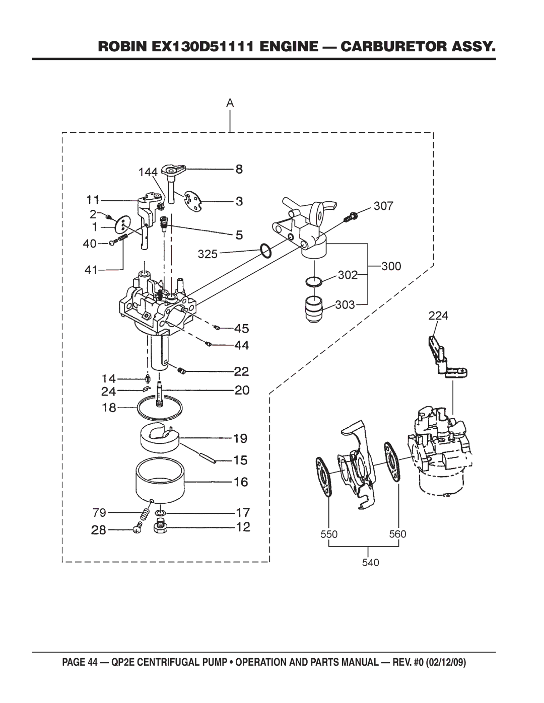 Multiquip QP2E manual Robin EX130D51111 Engine Carburetor Assy 