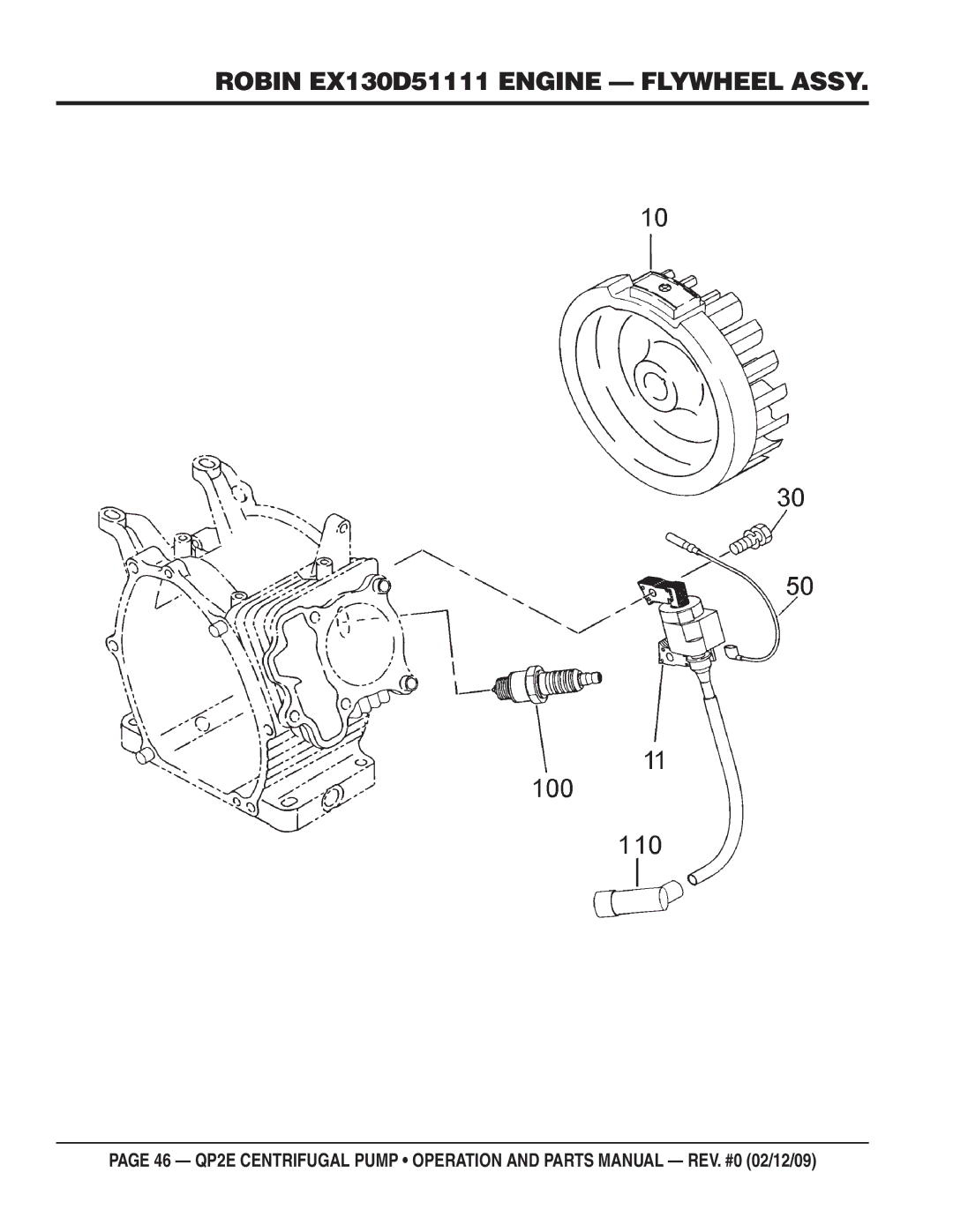 Multiquip QP2E manual Robin EX130D51111 Engine Flywheel Assy 