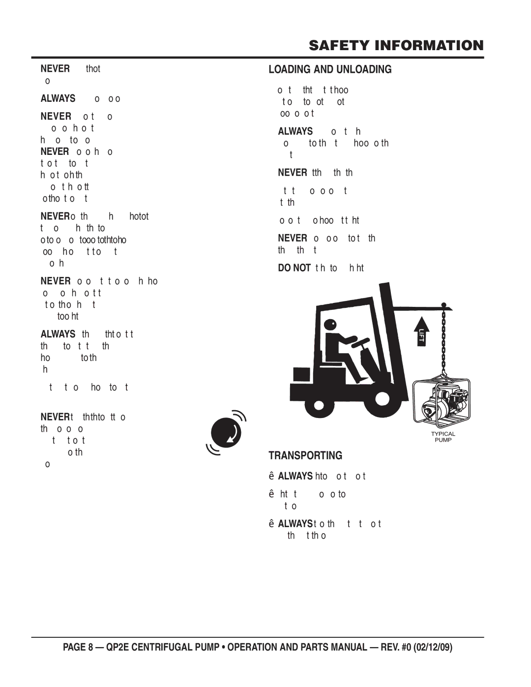 Multiquip QP2E manual Loading and Unloading 