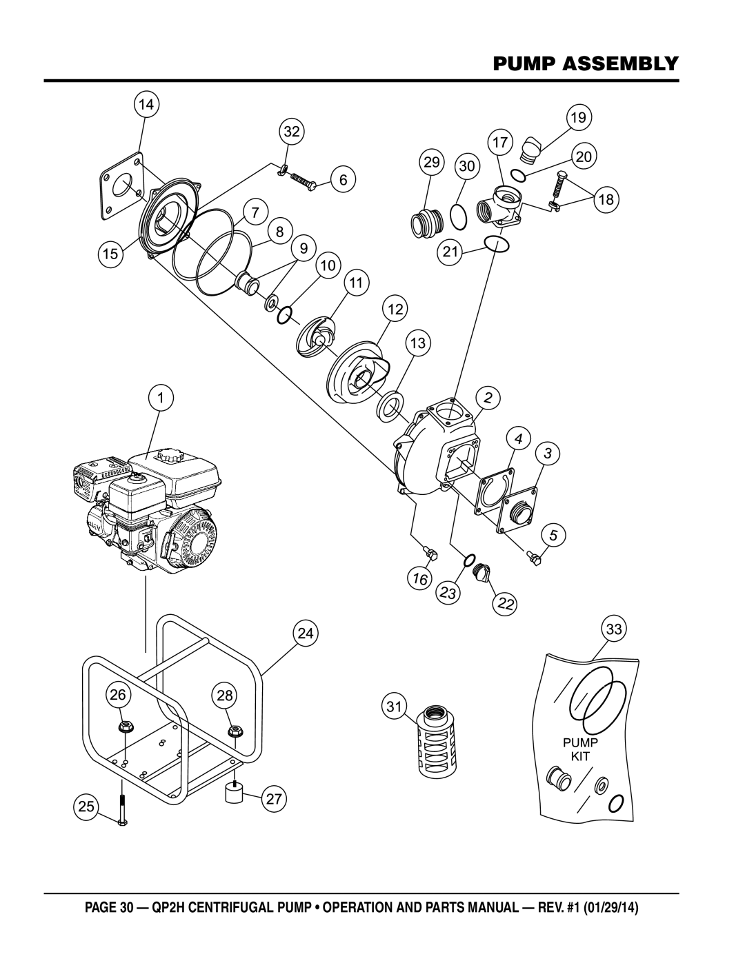 Multiquip QP2H manual Pump Assembly 