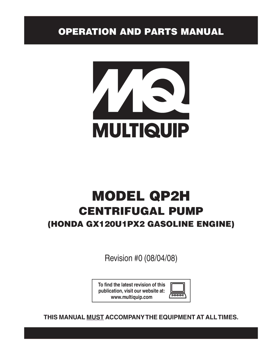 Multiquip manual Model QP2H 