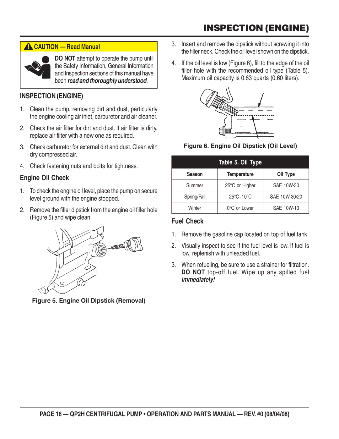 Multiquip QP2H manual Inspection Engine 