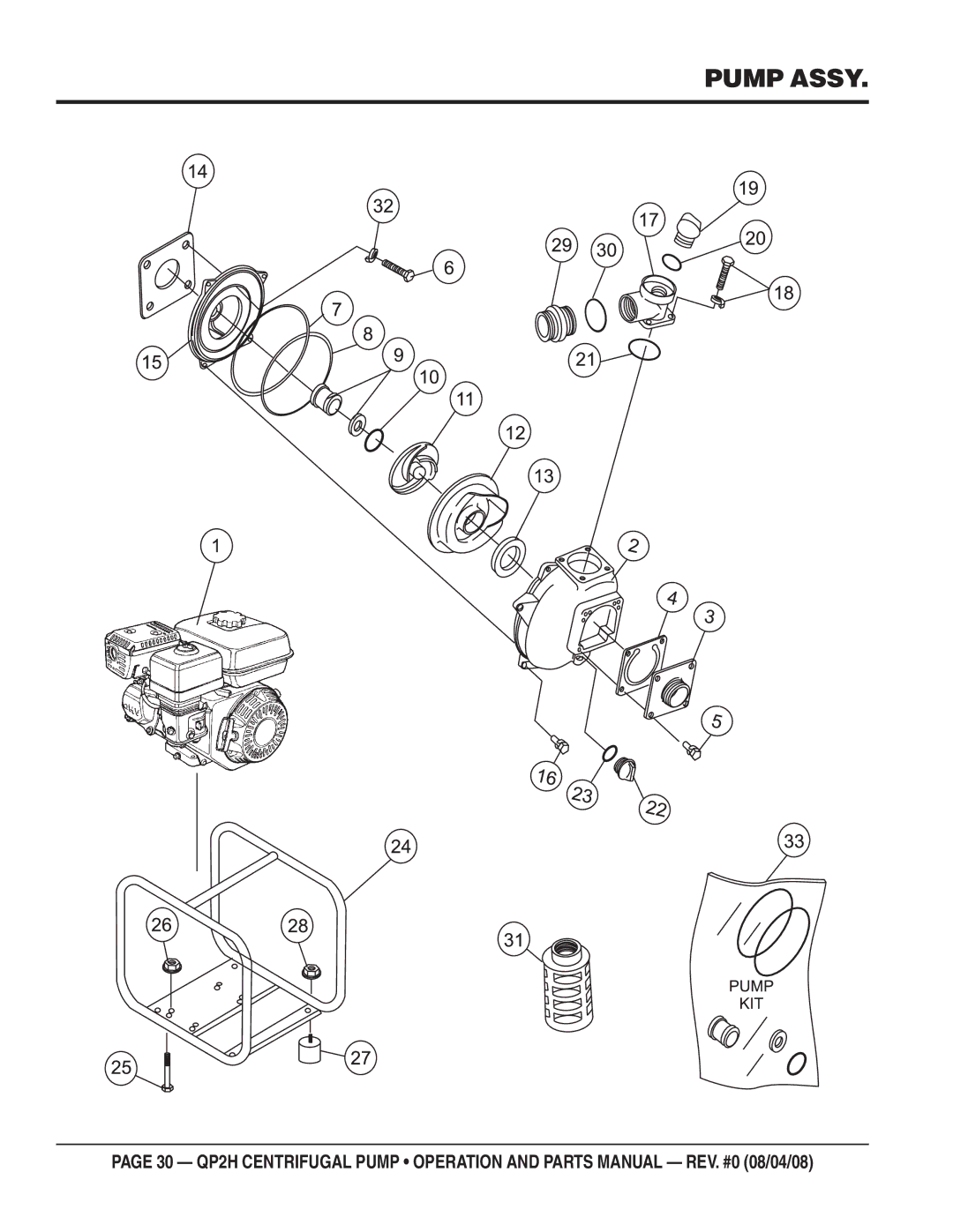 Multiquip QP2H manual Pump Assy 