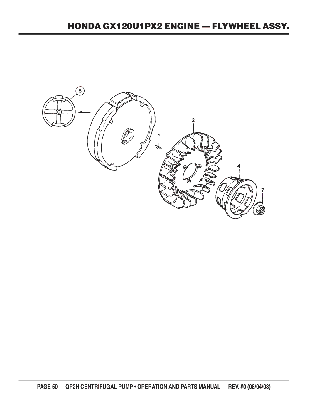 Multiquip QP2H manual Honda GX120U1PX2 Engine Flywheel Assy 