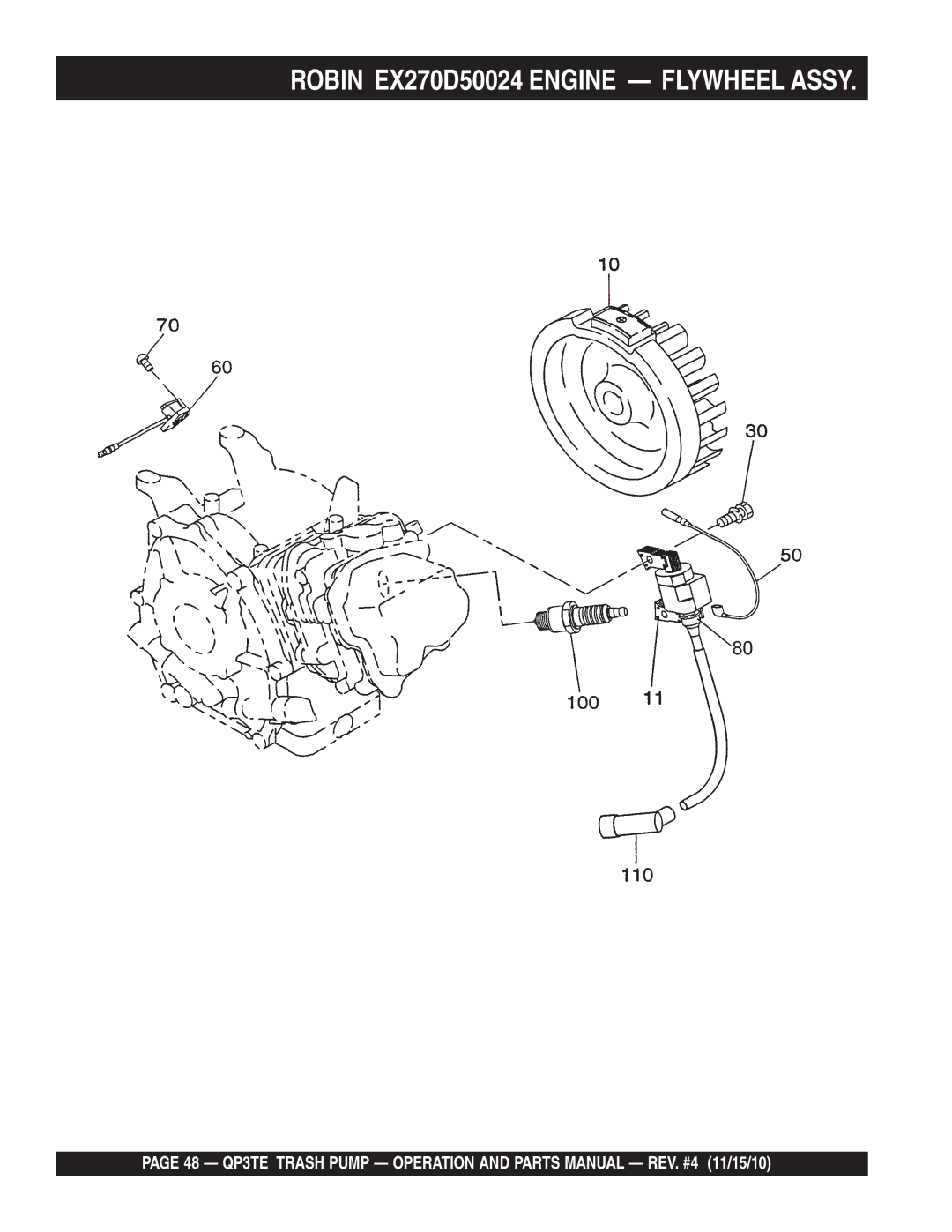 Multiquip QP3TE manual Robin EX270D50024 Engine Flywheel Assy 