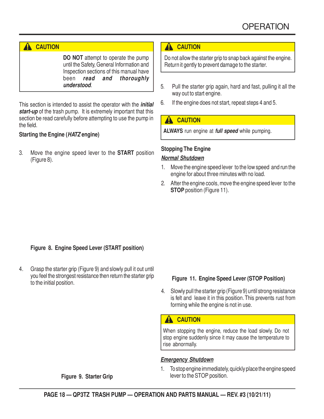 Multiquip QP3TZ manual Operation, Understood 