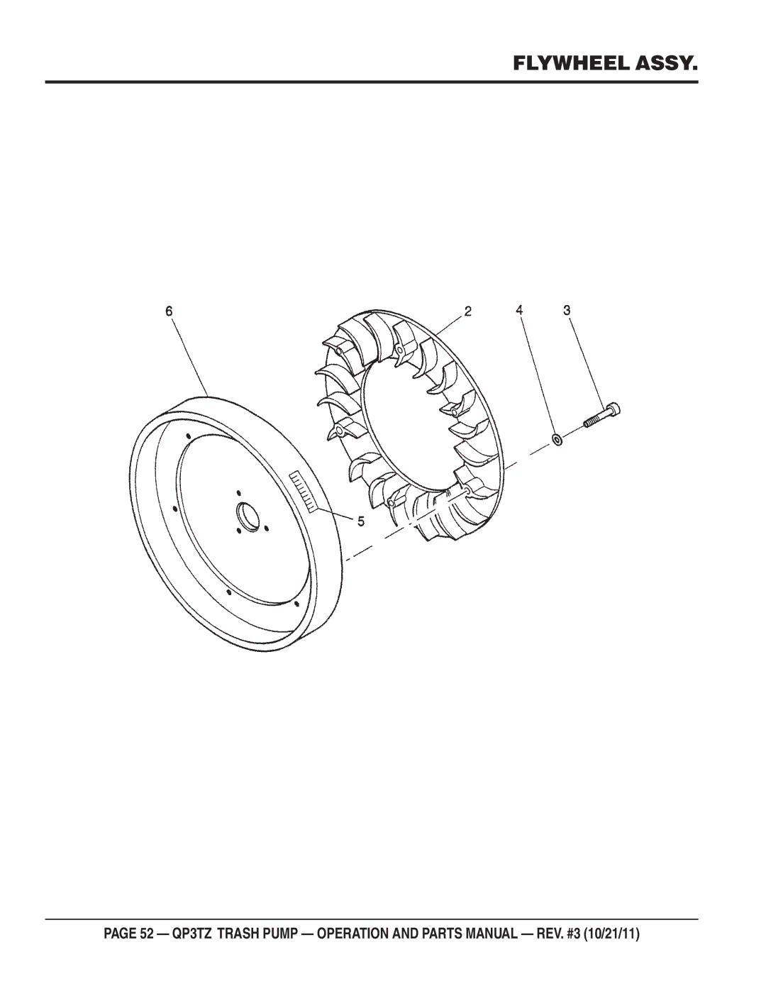 Multiquip QP3TZ manual Flywheel Assy 