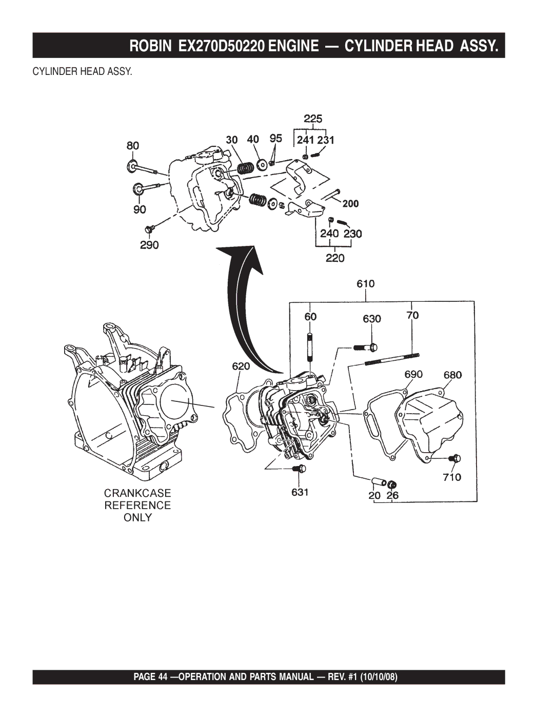 Multiquip QP4TE manual Robin EX270D50220 Engine Cylinder Head Assy 