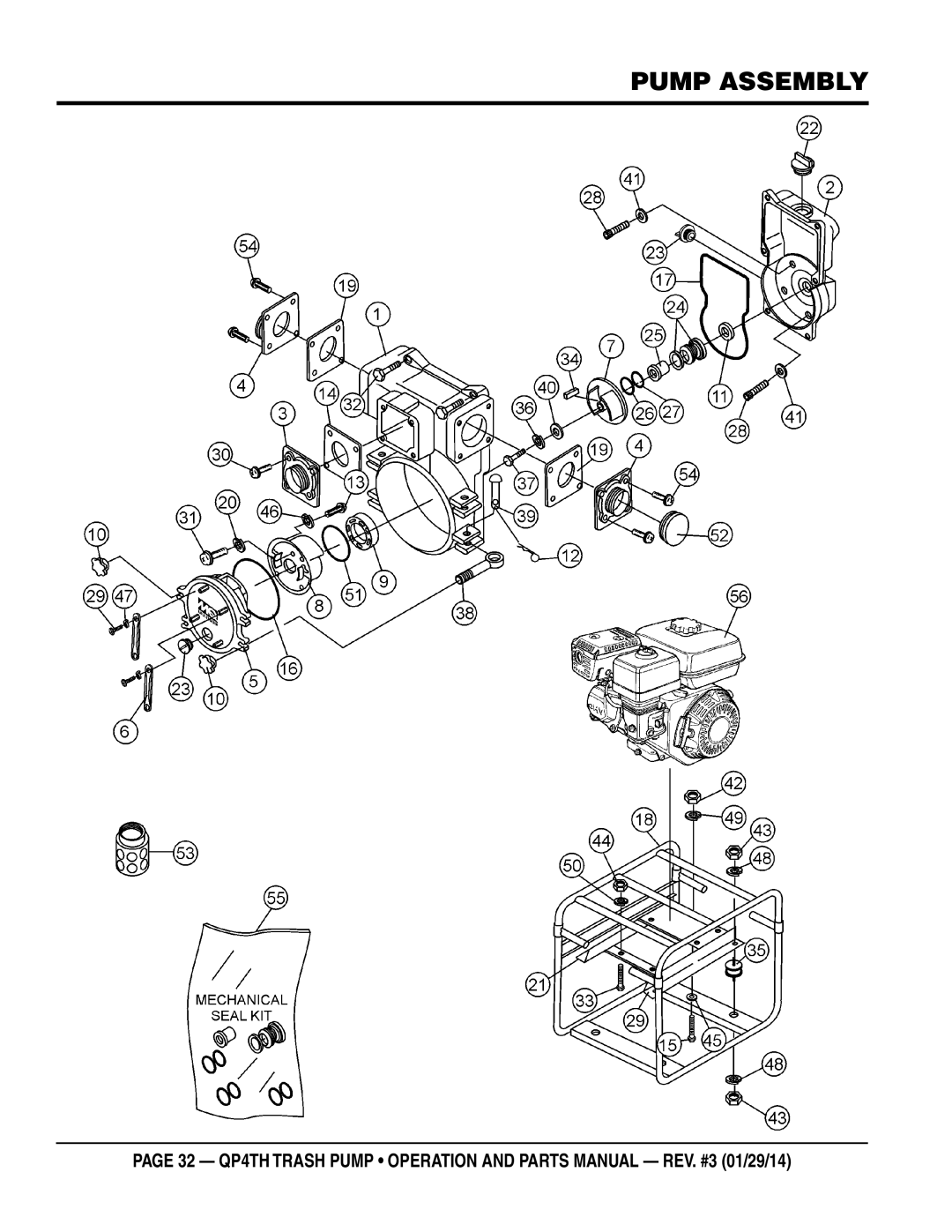 Multiquip QP4TH manual Pump Assembly 