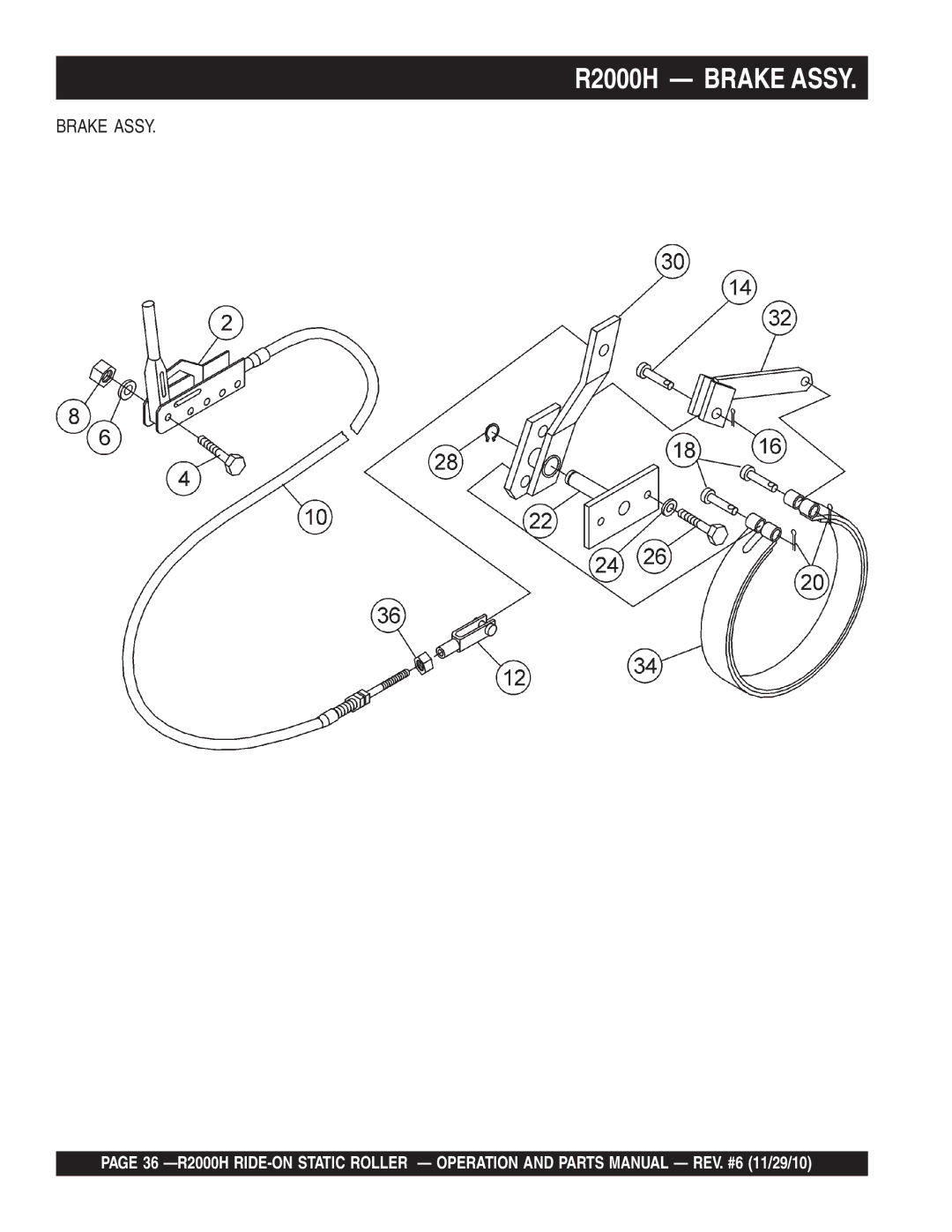 Multiquip manual R2000H Brake Assy 