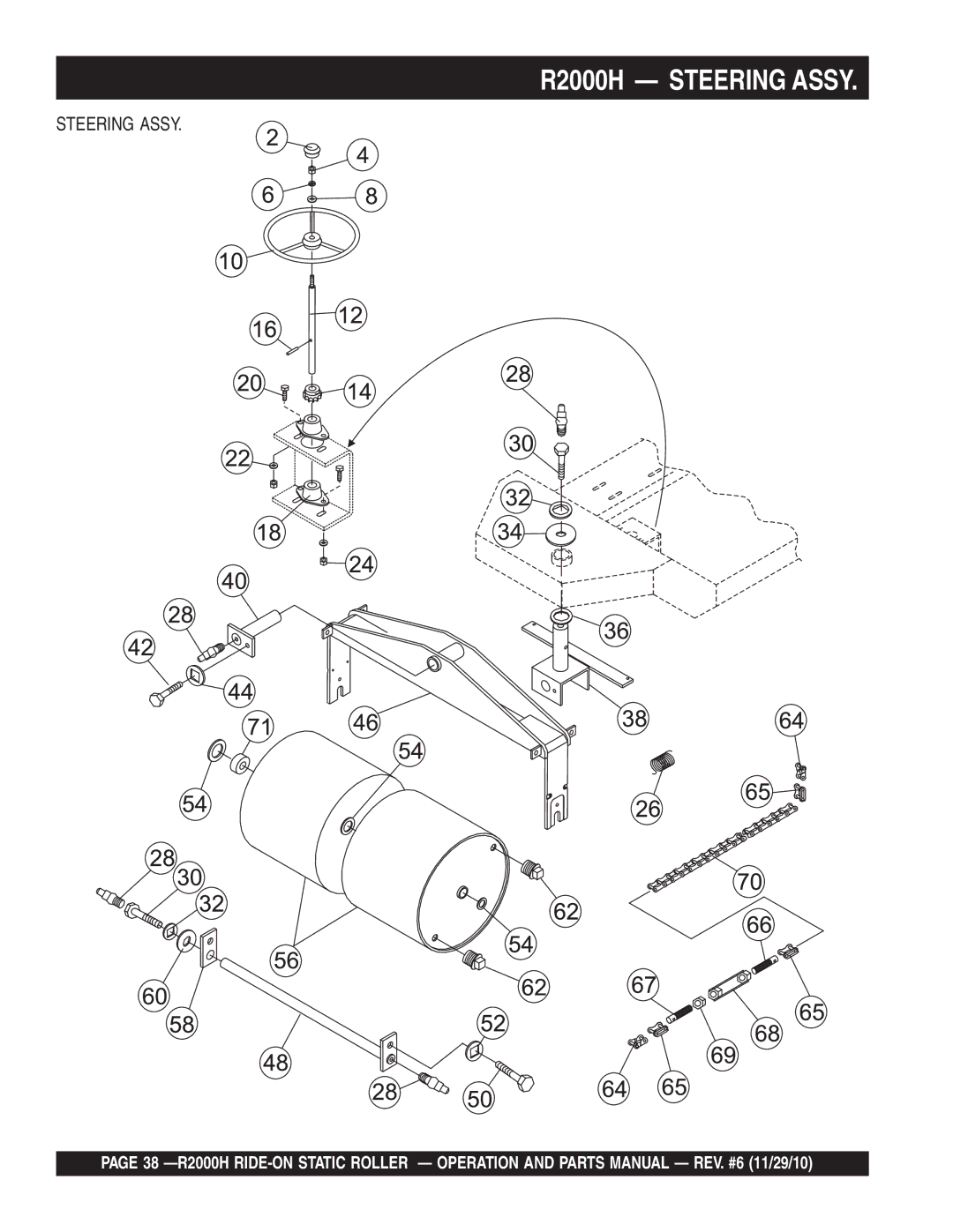 Multiquip manual R2000H Steering Assy 