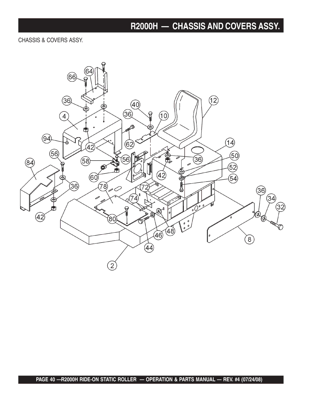 Multiquip manual R2000H Chassis and Covers Assy, Chassis & Covers Assy 