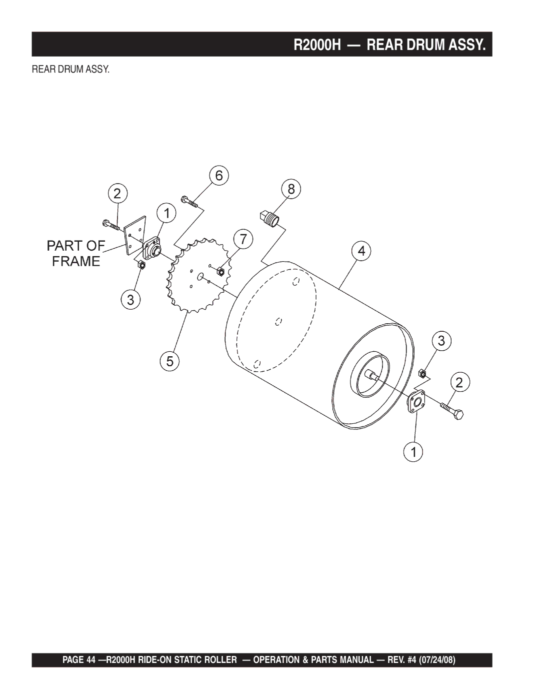 Multiquip manual R2000H Rear Drum Assy 