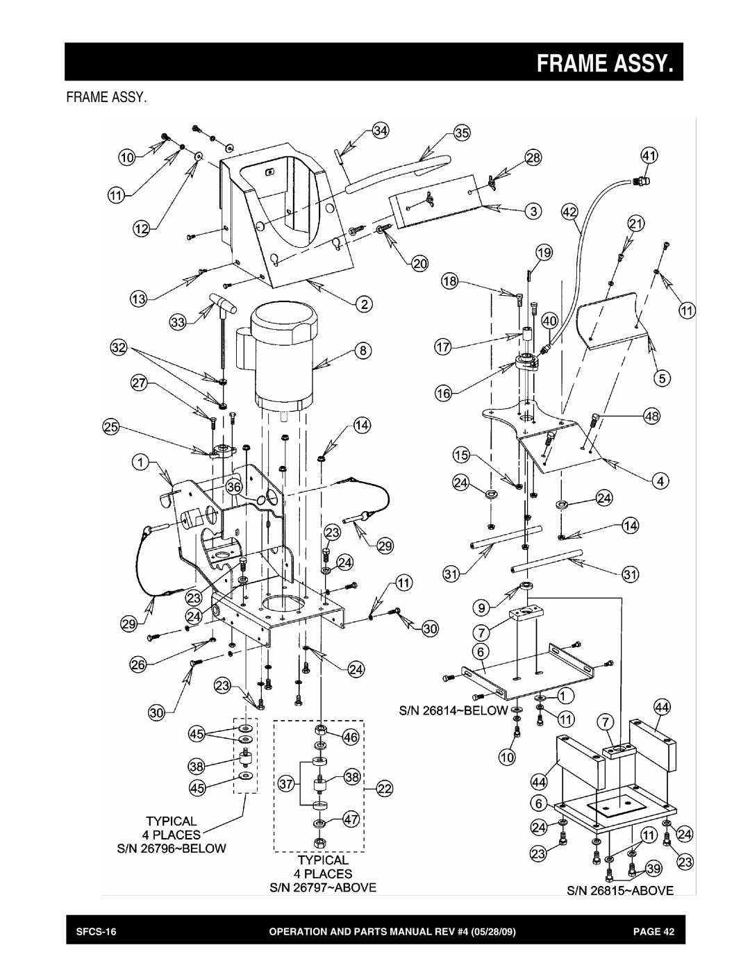 Multiquip SFCS-16 manual Frame Assy 