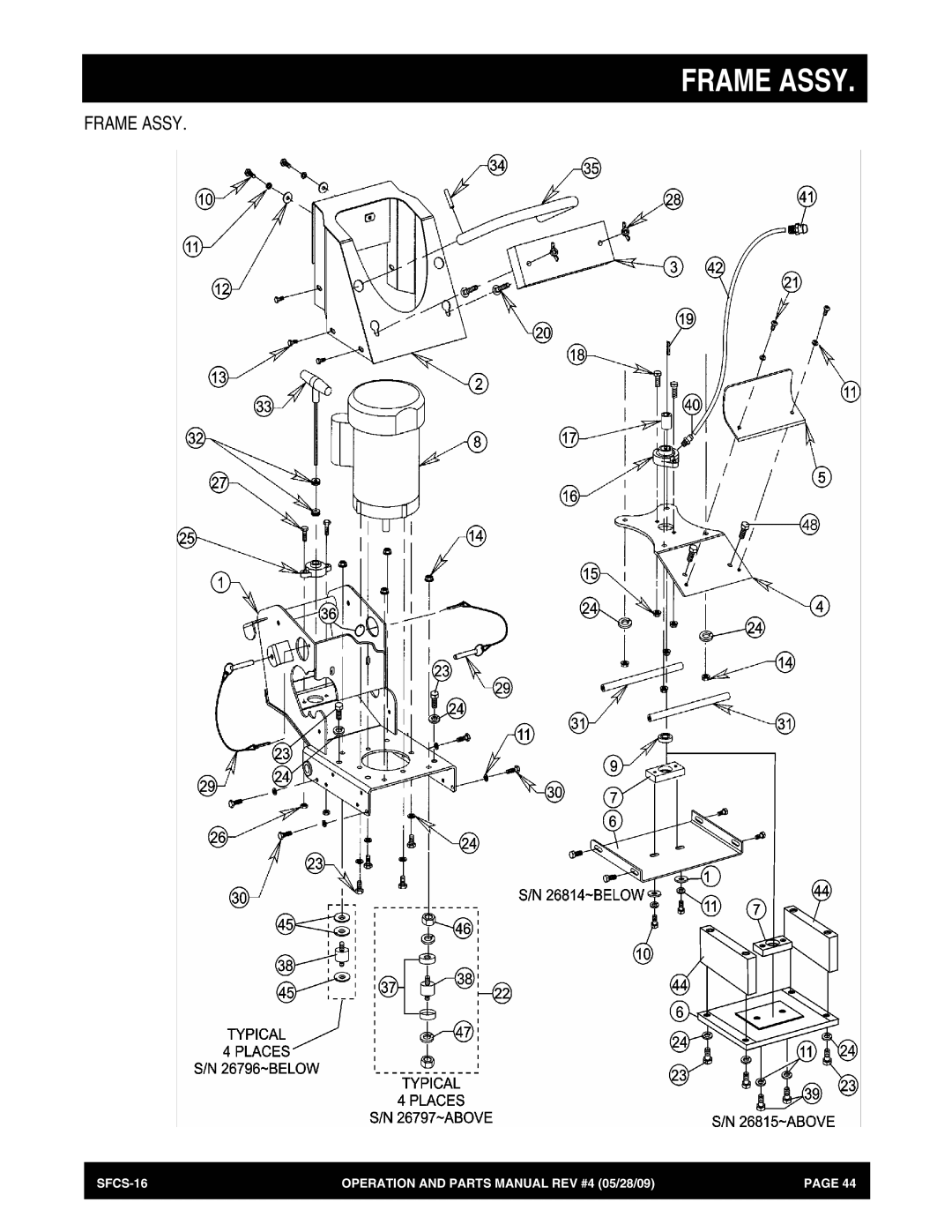 Multiquip SFCS-16 manual Frame Assy 