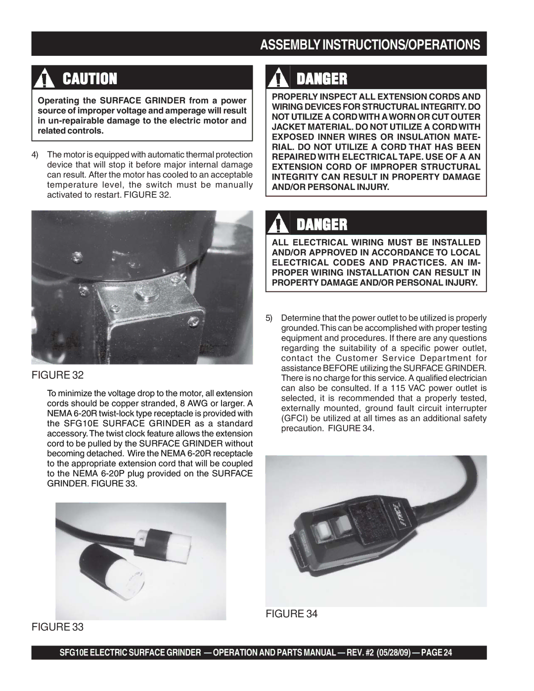 Multiquip SFG10E manual Assembly INSTRUCTIONS/OPERATIONS 