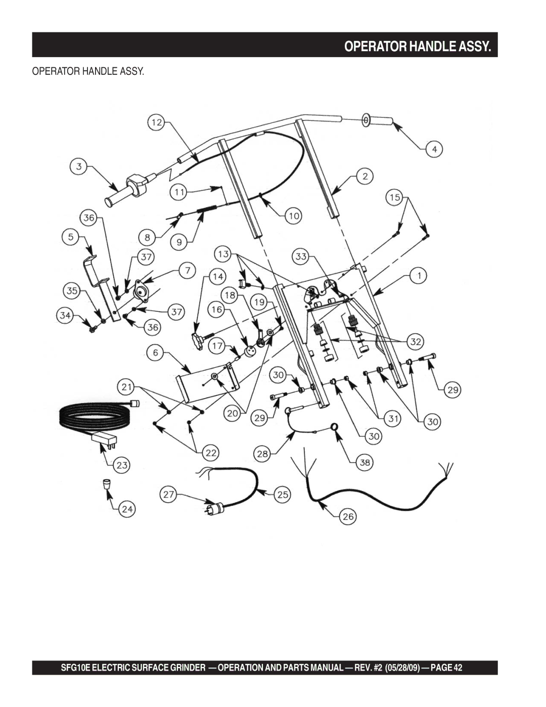 Multiquip SFG10E manual Operator Handle Assy 