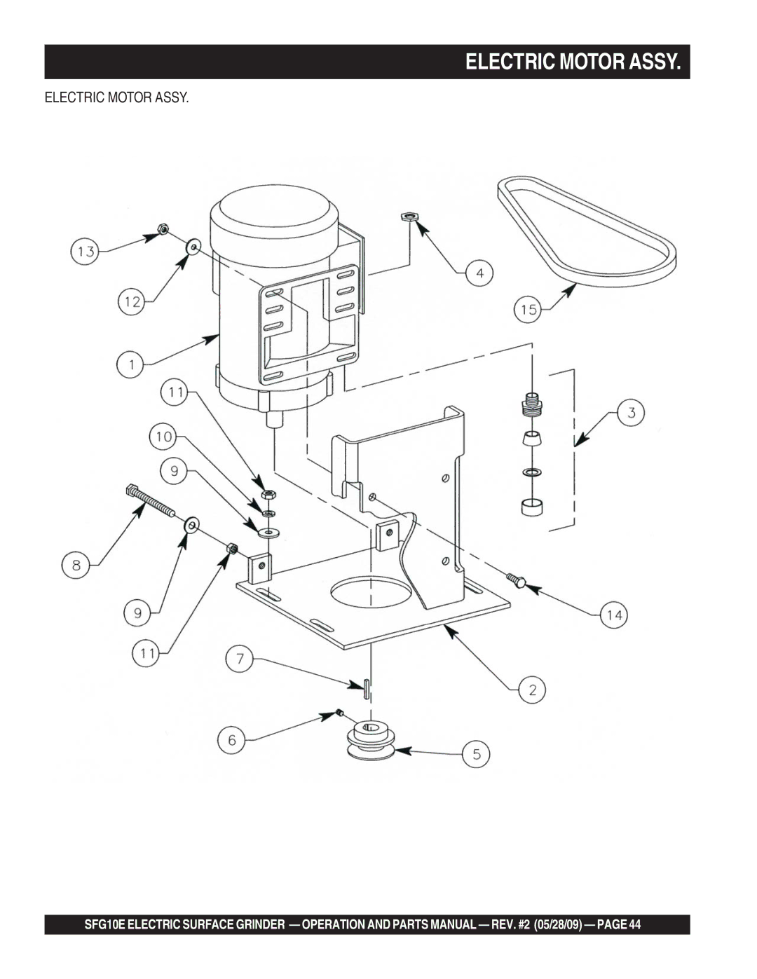 Multiquip SFG10E manual Electric Motor Assy 