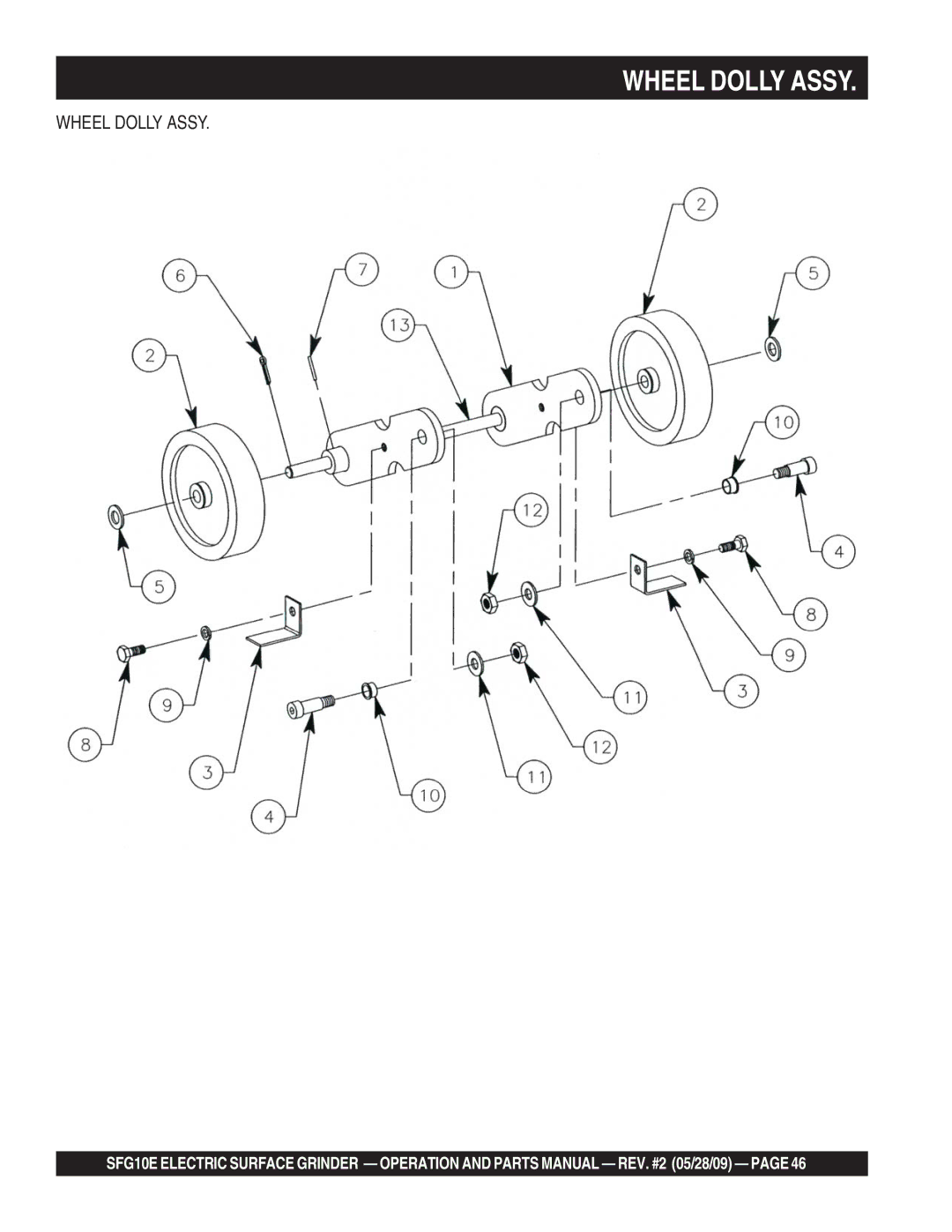 Multiquip SFG10E manual Wheel Dolly Assy 