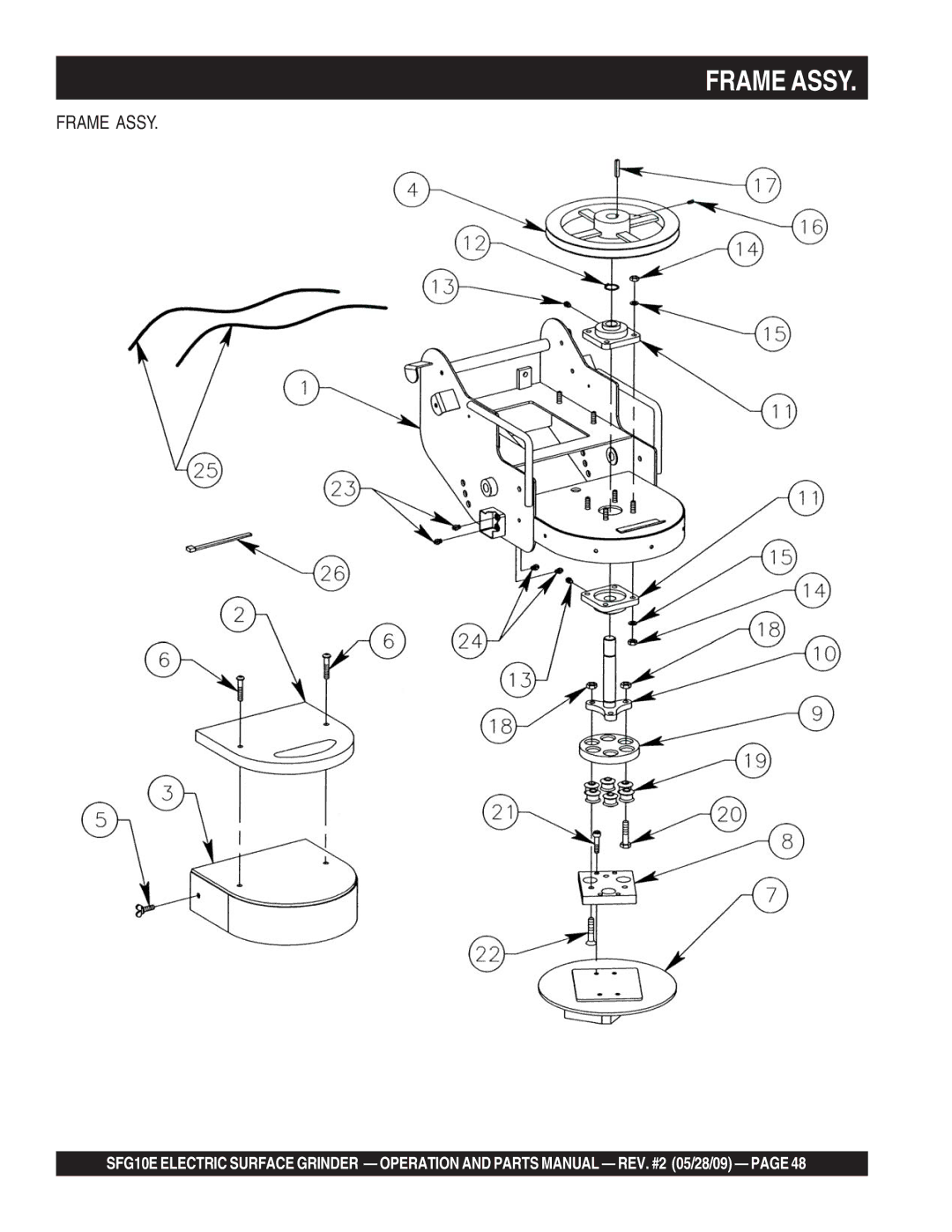 Multiquip SFG10E manual Frame Assy 