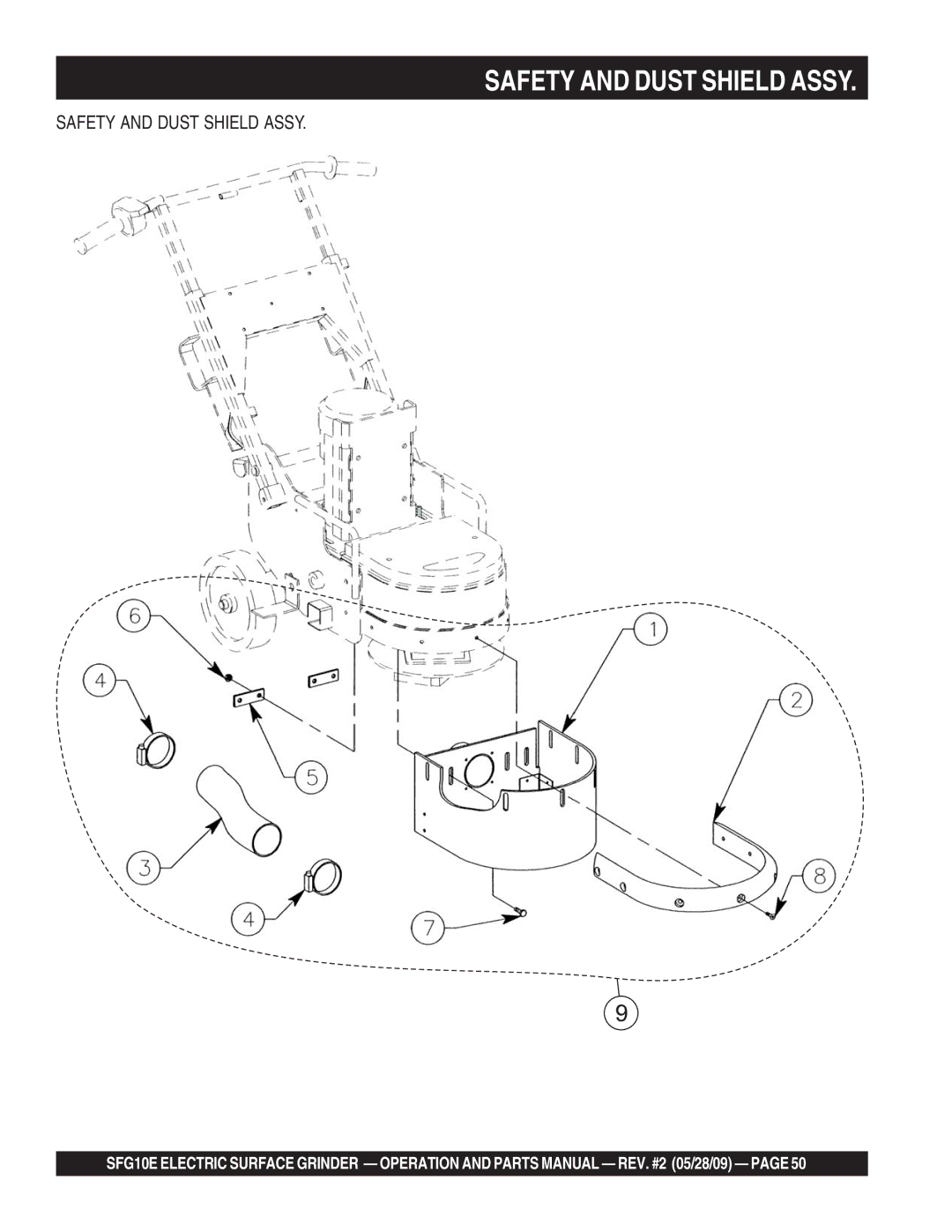 Multiquip SFG10E manual Safety and Dust Shield Assy 