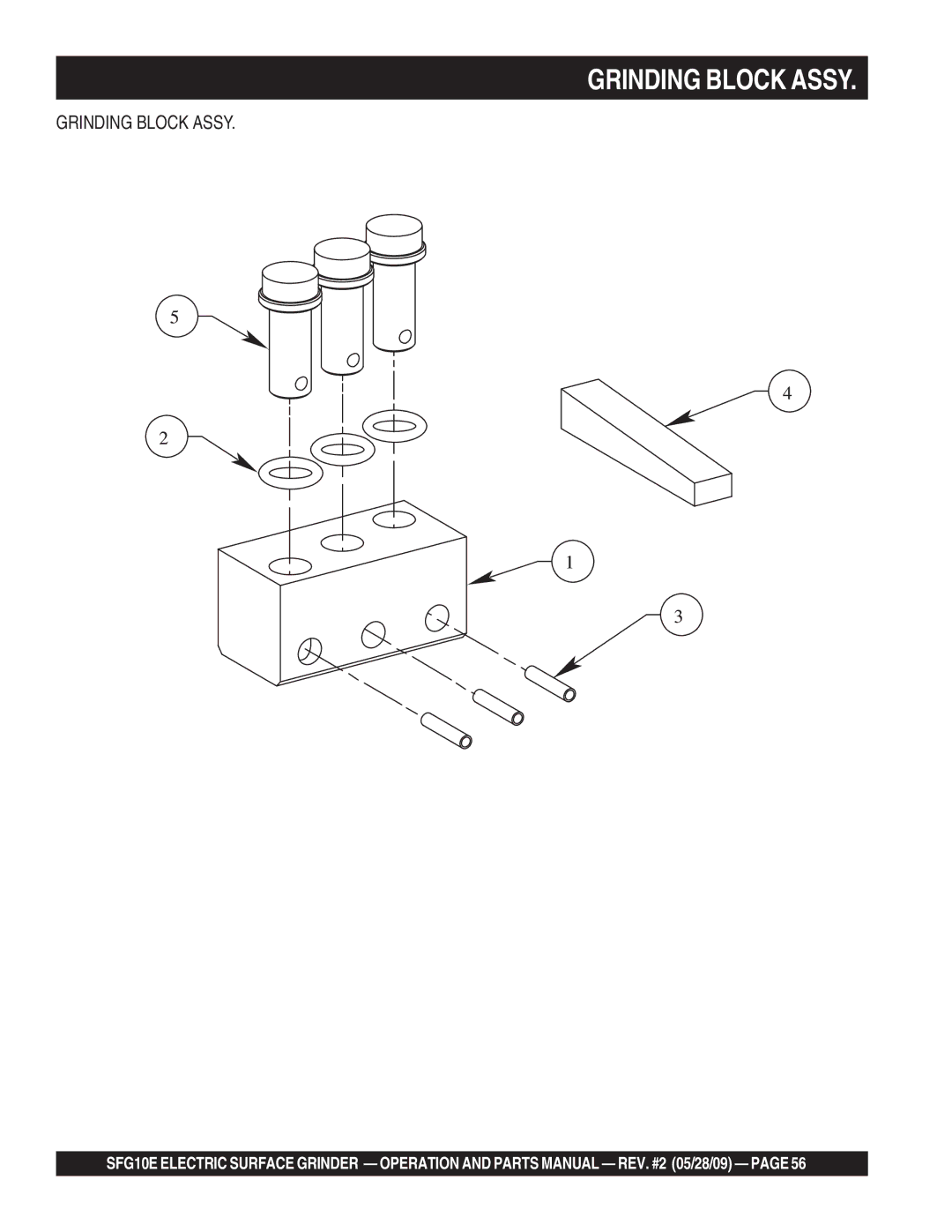 Multiquip SFG10E manual Grinding Block Assy 