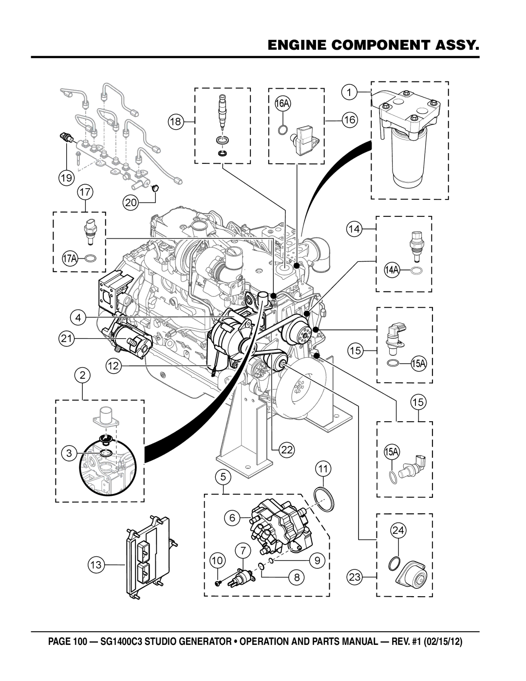 Multiquip SG1400C3-55748 manual Engine component Assy 