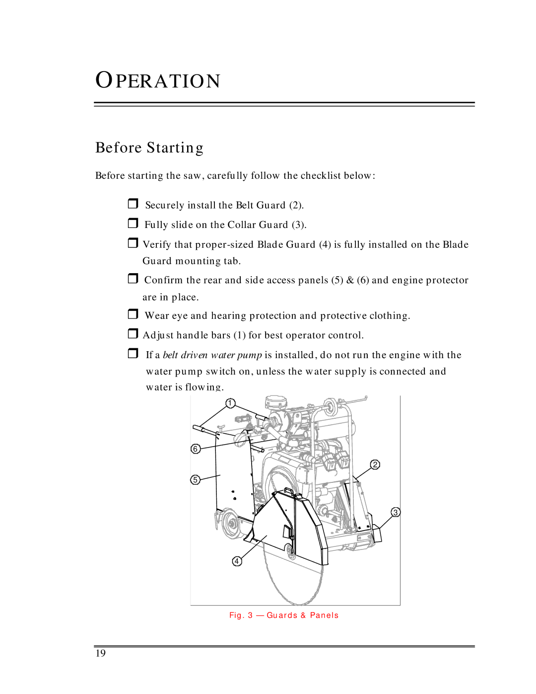 Multiquip Sp-6065 operation manual Operation, Before Starting 