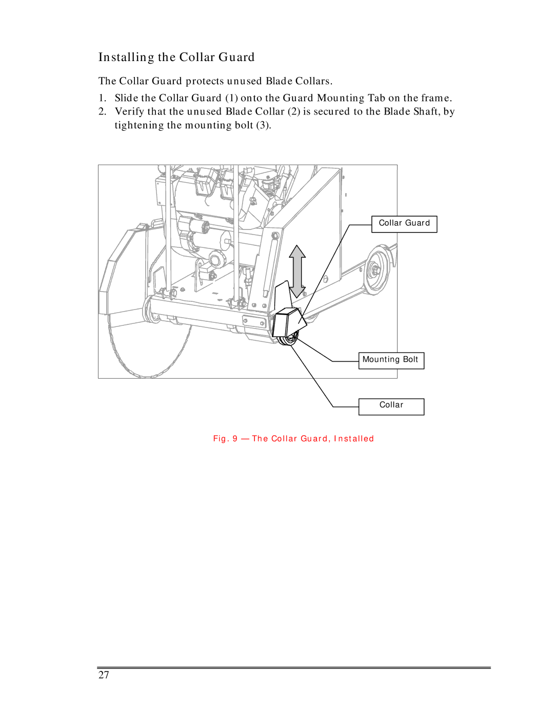 Multiquip Sp-6065 operation manual Installing the Collar Guard, Collar Guard, Installed 