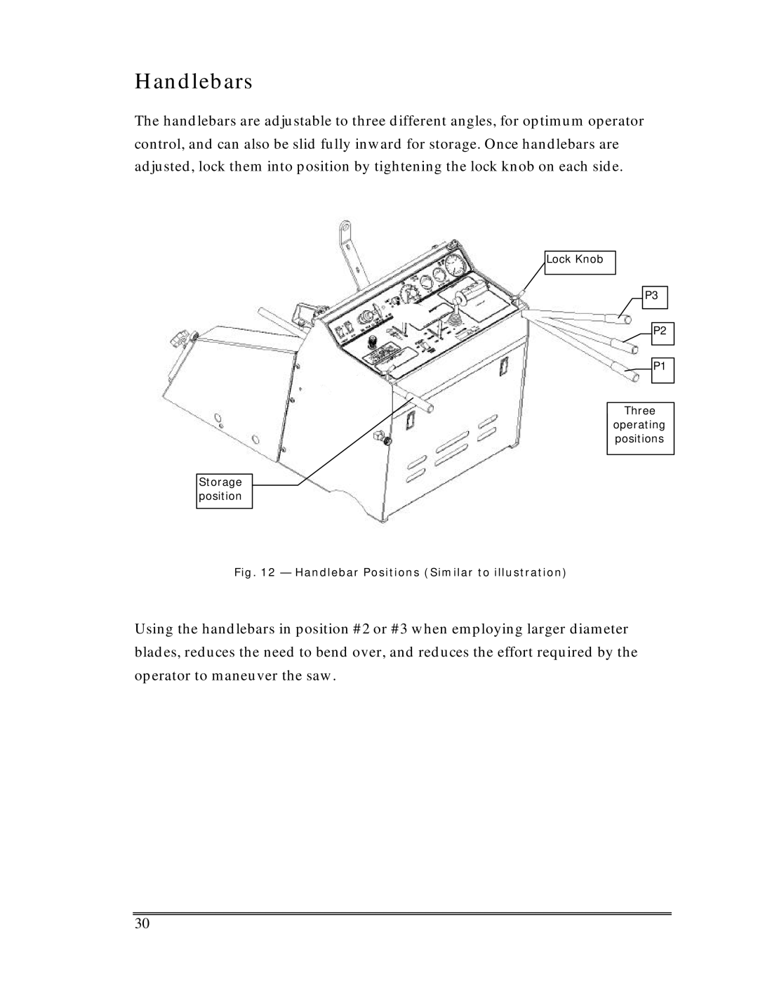 Multiquip Sp-6065 operation manual Handlebars, Handlebar Positions Similar to illustration 