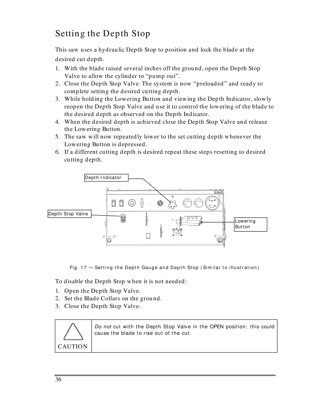 Multiquip Sp-6065 operation manual Setting the Depth Stop 