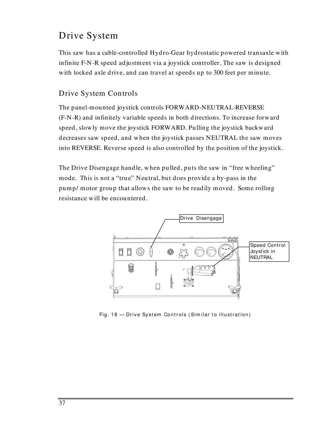 Multiquip Sp-6065 operation manual Drive System Controls 