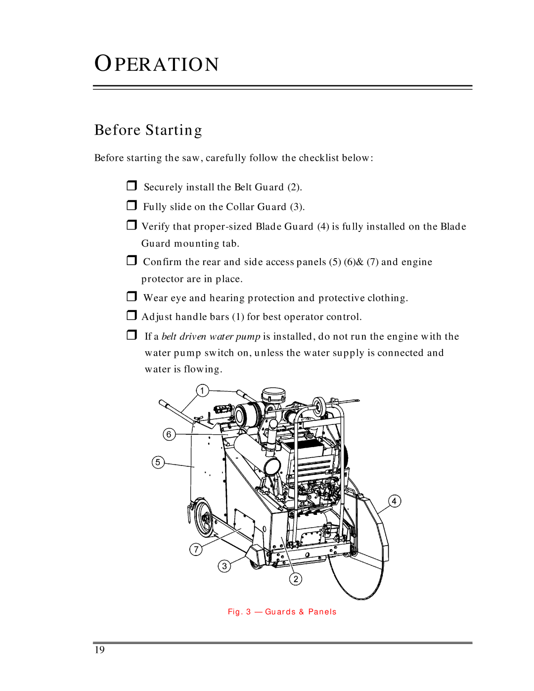 Multiquip SP-6457 TD operation manual Operation, Before Starting 