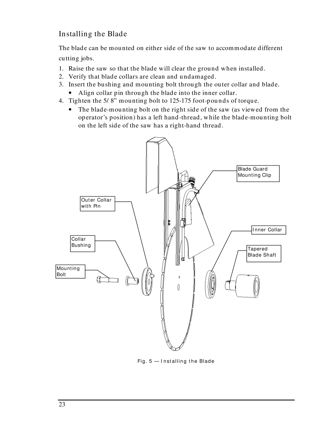 Multiquip SP-6457 TD operation manual Installing the Blade 