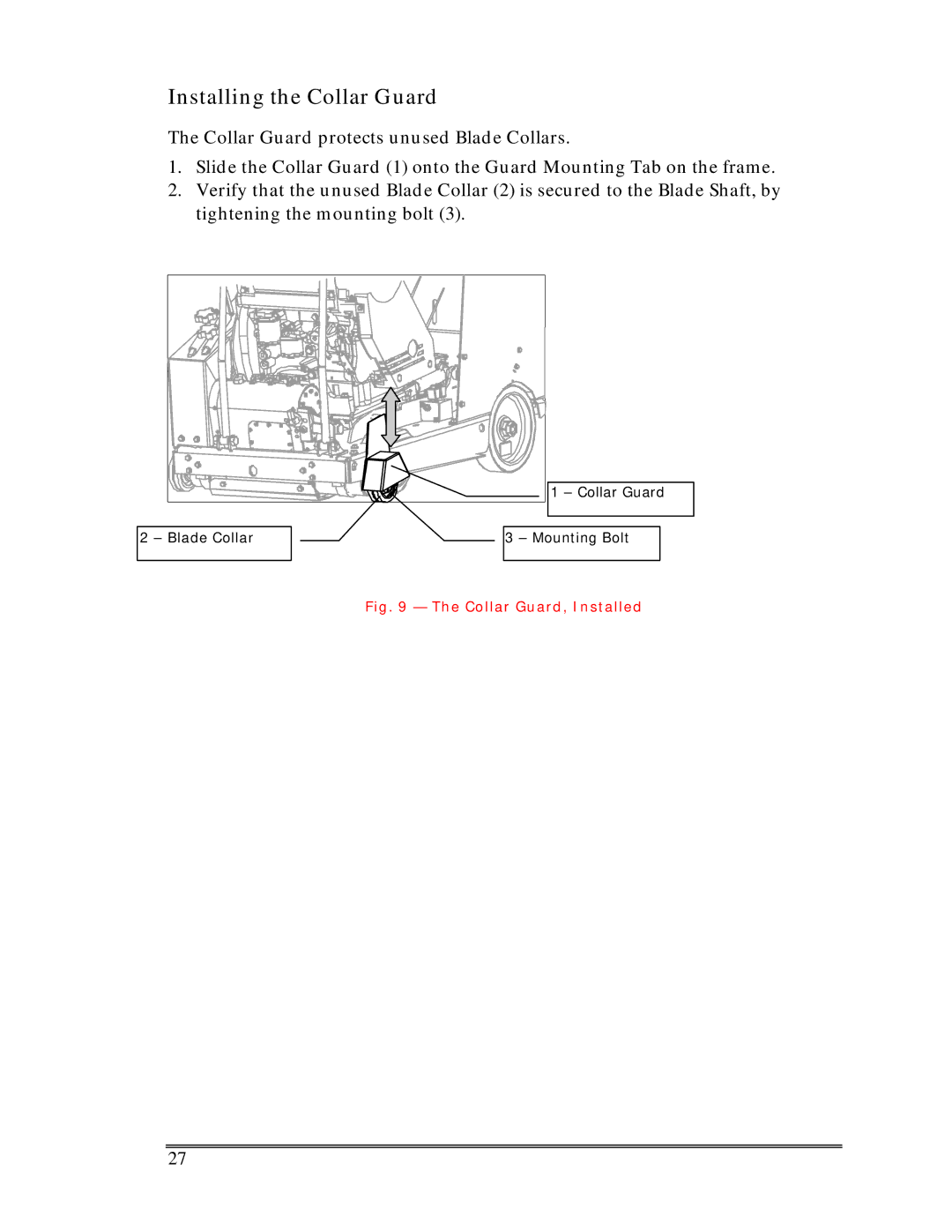 Multiquip SP-6457 TD operation manual Installing the Collar Guard, Collar Guard, Installed 