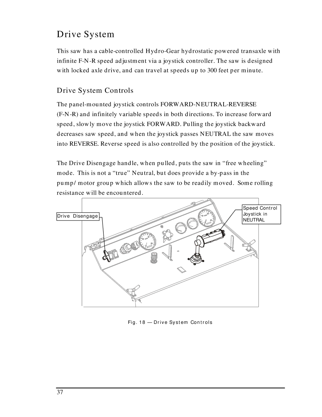 Multiquip SP-6457 TD operation manual Drive System Controls 