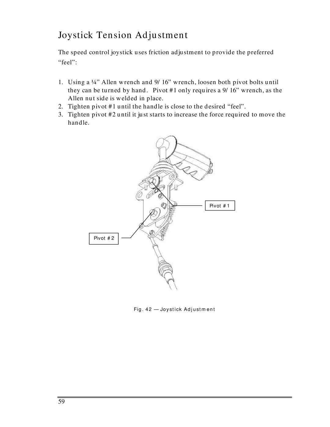 Multiquip SP-6457 TD operation manual Joystick Tension Adjustment, Joystick Adjustment 