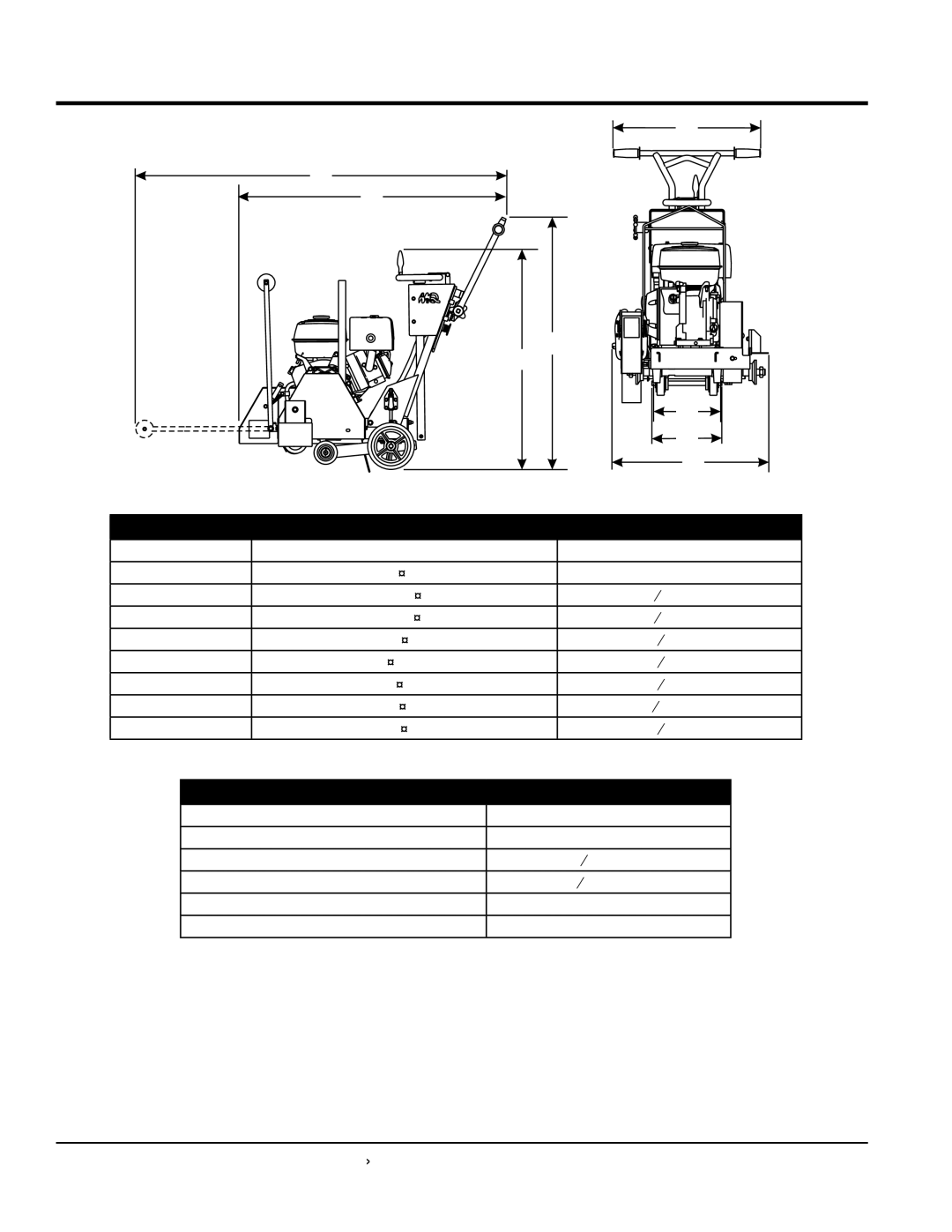 Multiquip SP118 operation manual Dimensions/Specifications, Saw Specifications 