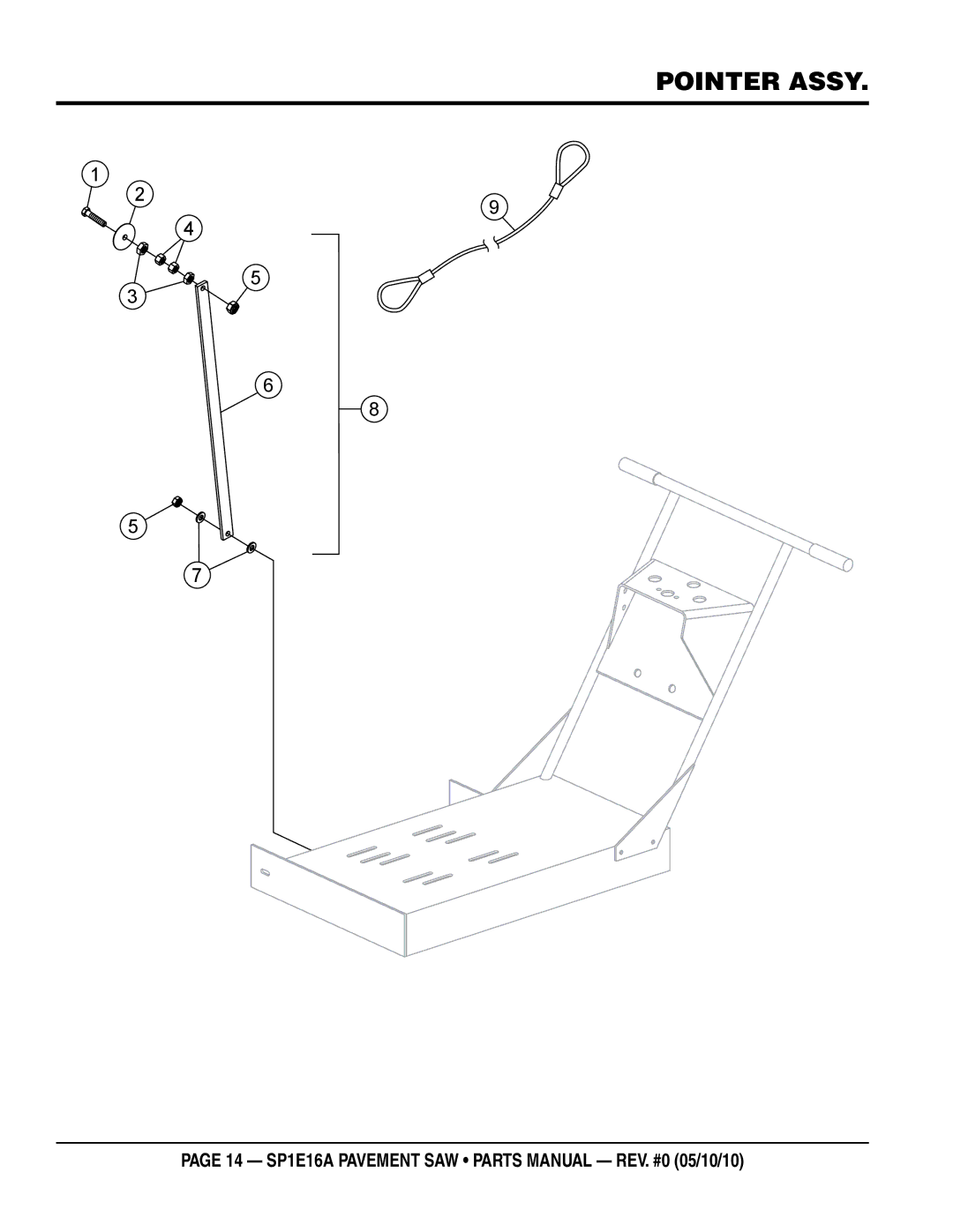 Multiquip SP1E16A manual Pointer assy 