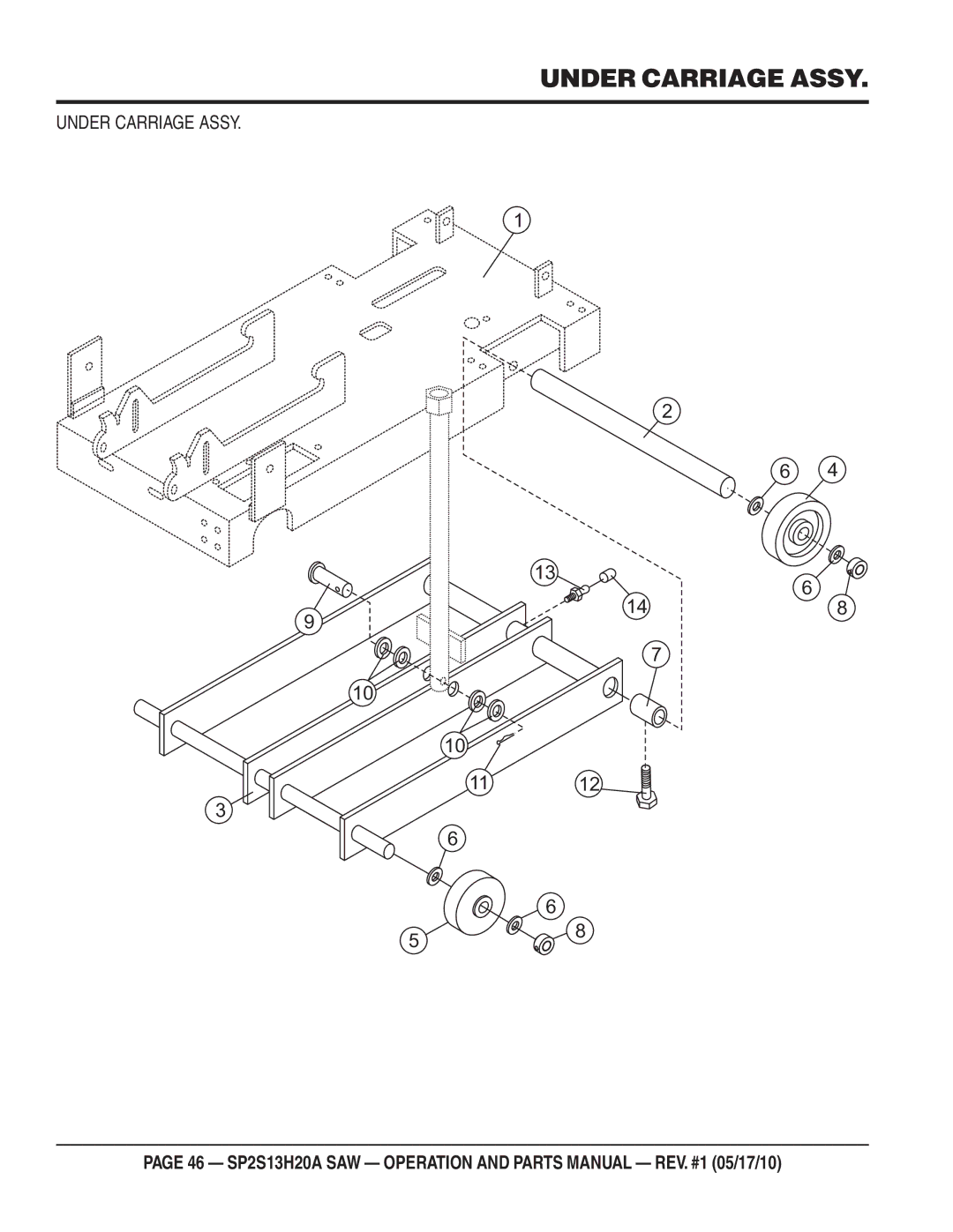 Multiquip SP2S13H20A manual Under Carriage Assy 