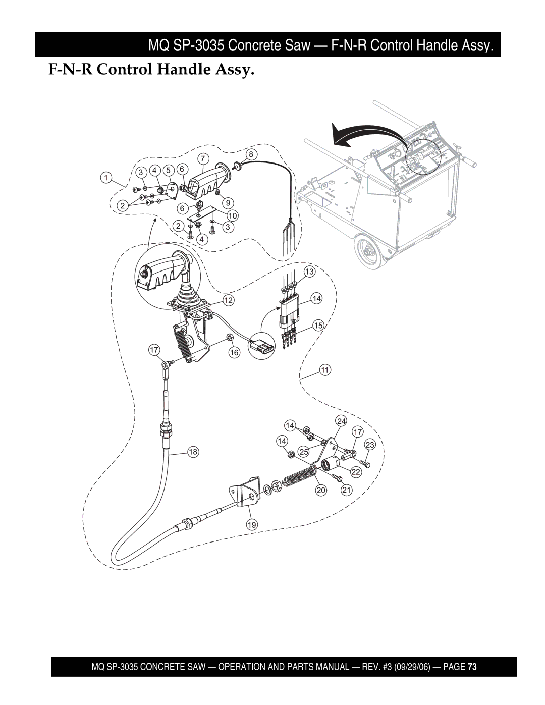Multiquip SP303520, SP303516, SP303530, SP303526 manual R Control Handle Assy 