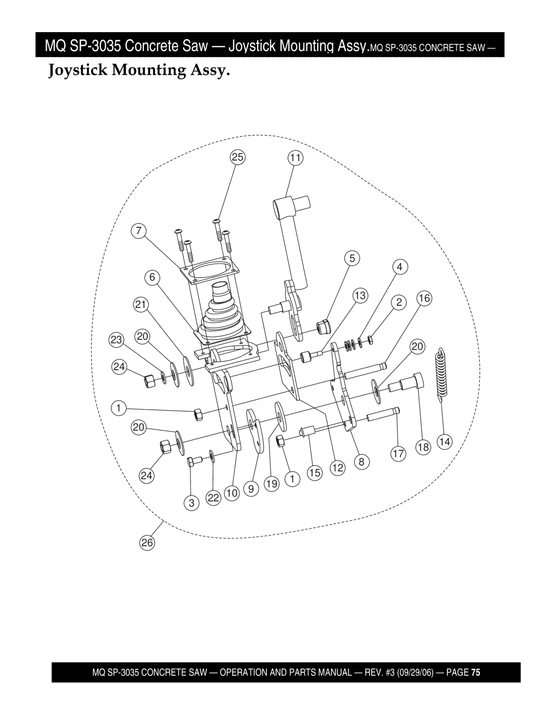 Multiquip SP303530, SP303516, SP303526, SP303520 manual Joystick Mounting Assy 