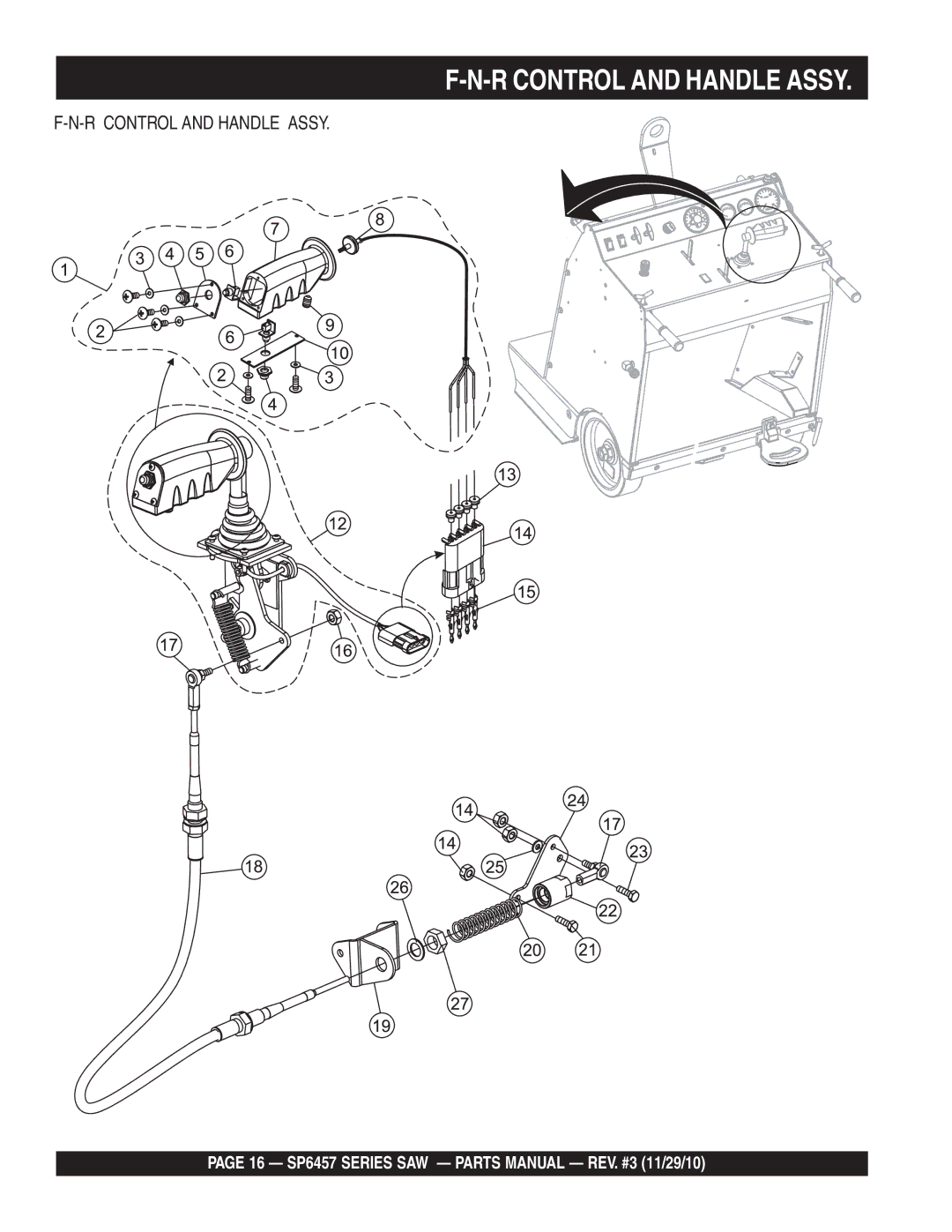 Multiquip SP6457 manual R Control and Handle Assy 