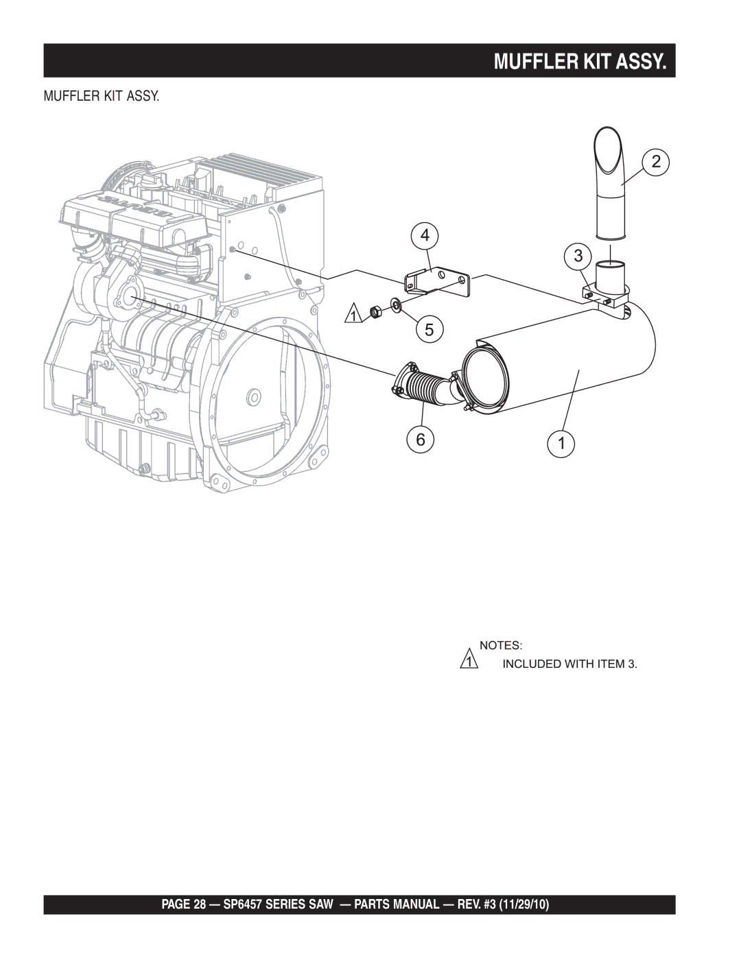 Multiquip SP6457 manual Muffler KIT Assy 