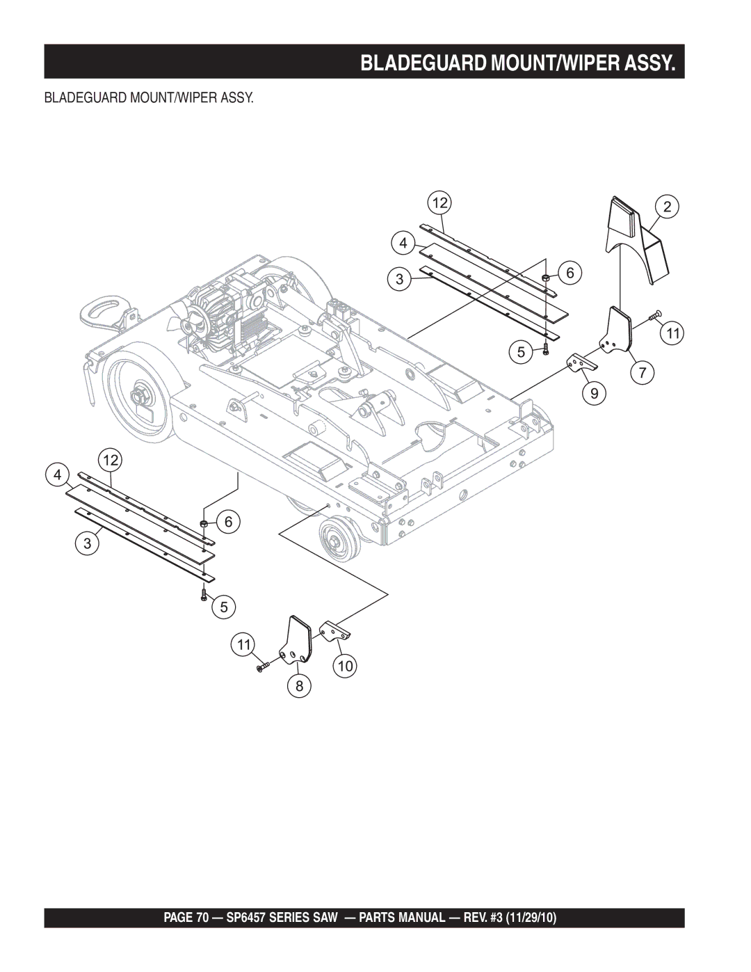 Multiquip SP6457 manual Bladeguard MOUNT/WIPER Assy 