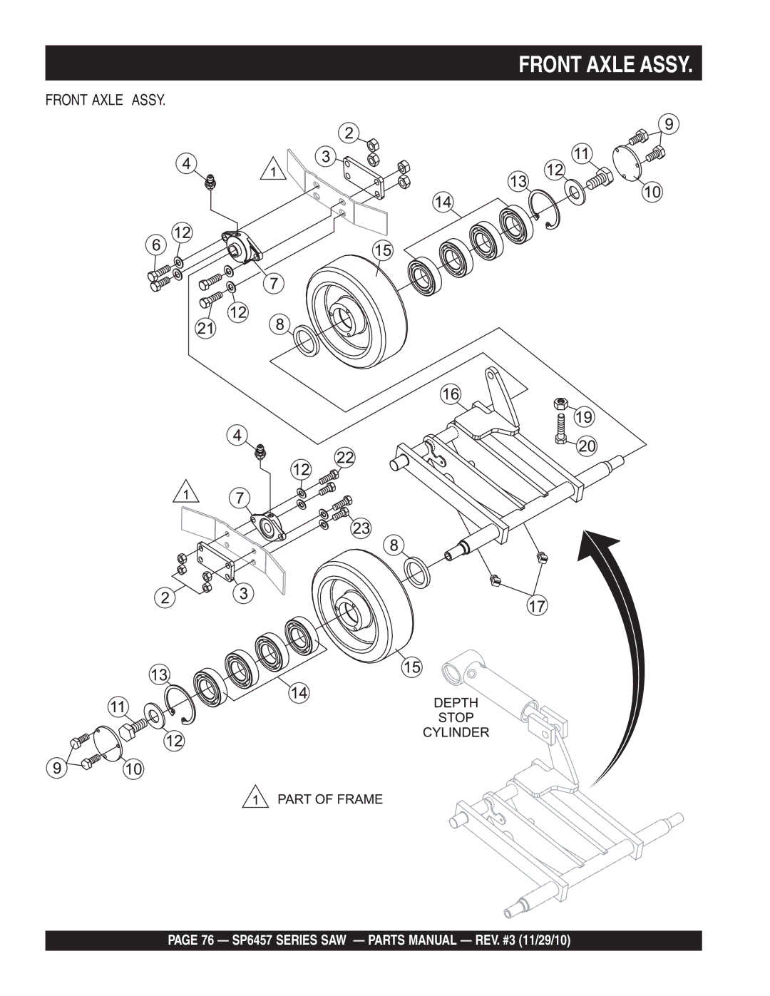 Multiquip SP6457 manual Front Axle Assy 